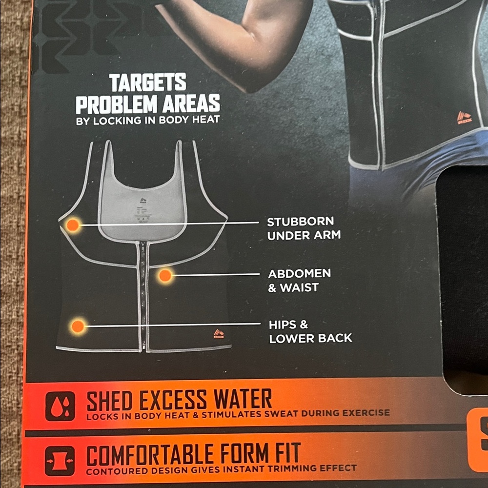 RBX Black Slimming Workout Vest - Picture 3 of 7